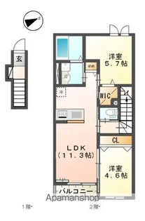メゾンボヌール【2階】の間取り