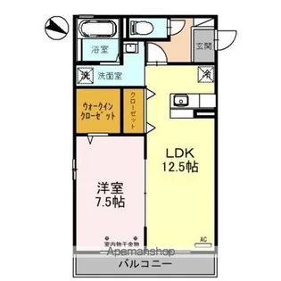 ルガーナ【1階】の間取り