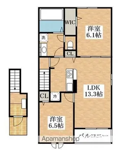 メゾン ソレイユ【2階】の間取り