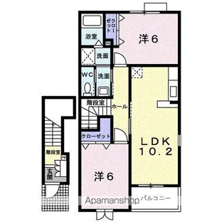 パークサイド カレート A【2階】の間取り