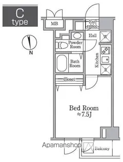 レジディア西小山【1階】の間取り