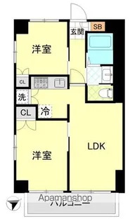 築地武蔵野マンション【3階】の間取り