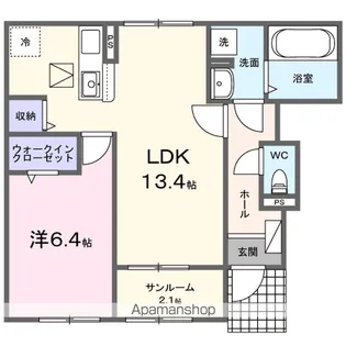 ヒカルサ市原五井【1階】の間取り