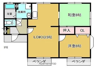 二本松第三ハイツB棟【1階】の間取り