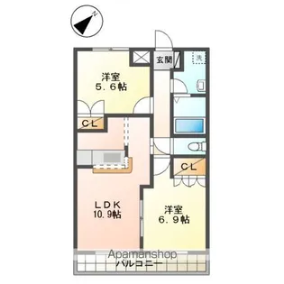 サンコート越谷【1階】の間取り