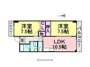 ビーバルユイ【801号室】の間取り