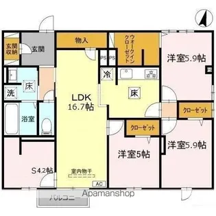 シーレックス PARQUE【1階】の間取り