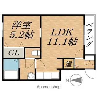 エルレーブⅠ【3階】の間取り