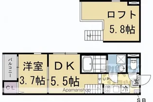 淀ヒルズ【102号室】の間取り