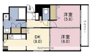 ZIO V玉造【4階】の間取り