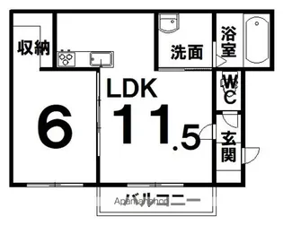 TK GARDEN(ティーケーガーデン)【203号室】の間取り