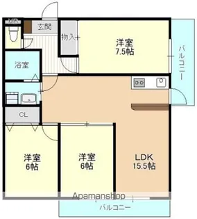 ハイツユーリー【3階】の間取り
