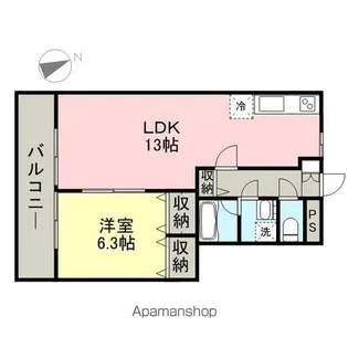 リバティ月影【103号室】の間取り