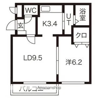 クローバー西麻生【3階】の間取り