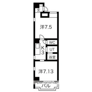 サン・笹安ビル【4階】の間取り