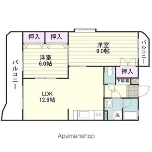 グランシャリオ七枝【203号室】の間取り