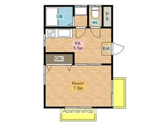 コーポ三和【102号室】の間取り