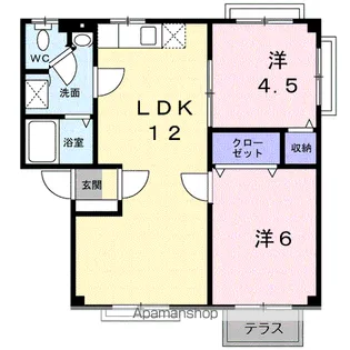 グリーンハイツ塚崎B【1階】の間取り