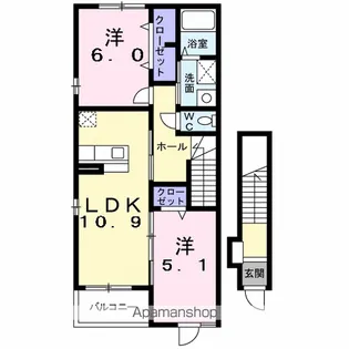 レインボーハウスⅥ【2階】の間取り