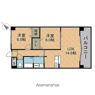 ヴェーネ・グラッツェ【205号室】の間取り