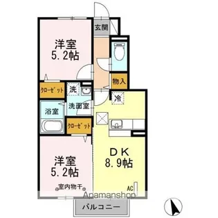 郡山ガーデン ローズガーデン【1階】の間取り