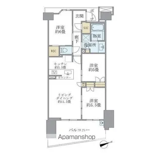 BRILLIA CITY 横浜磯子 J棟【4階】の間取り