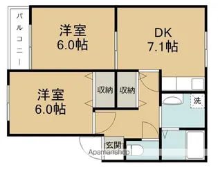 メリディアン南中山【3階】の間取り