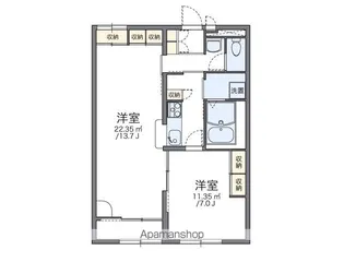 レオパレスマロンハイツ Ⅲ【208号室】の間取り