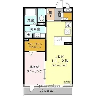 バラディー伏見【1階】の間取り