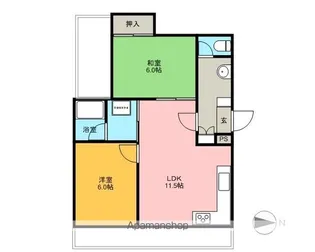 セゾン四日市【6階】の間取り