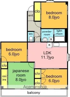 ランブル延珠【5階】の間取り