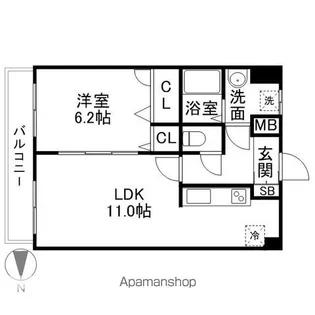 イング大橋南【6階】の間取り