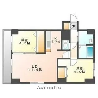 ドルチェ山鼻【4階】の間取り