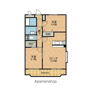ラ・フォンテスクェアⅡ【305号室】の間取り