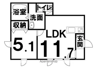 仮称)賃貸管理事務所兼共同住宅【201号室】の間取り