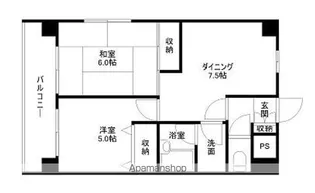 ホポロ東万代【6階】の間取り