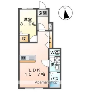仮)白河中山下アパートB【105号室】の間取り