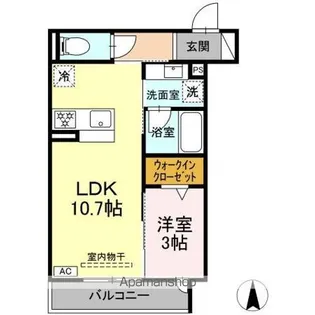 セレスティア田神 WEST【3階】の間取り