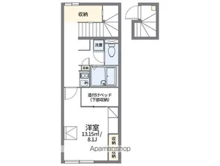 レオパレスティエード駅家【209号室】の間取り