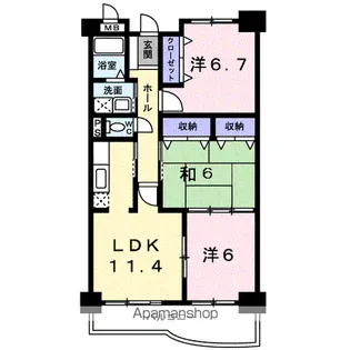 セレーノ松岡B【1階】の間取り