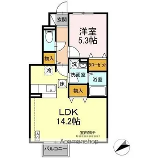 ラフィーネKOBARI【1階】の間取り