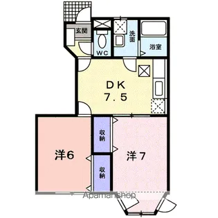 ニュールフランB号館【1階】の間取り