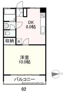 明石ビル【402号室】の間取り