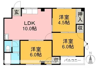 ライブコーポ若草【3階】の間取り