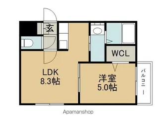 Reve北広島【4階】の間取り