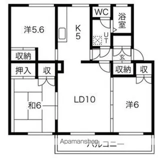 テレパレス元町17条Ⅱ【1階】の間取り