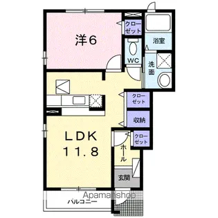 ハーモニー メグ A【1階】の間取り