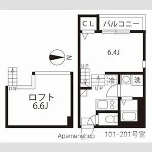 ハーモニーテラス向島町【101CP号室】の間取り