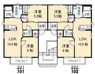 メゾンド藤 B棟【202号室】の間取り