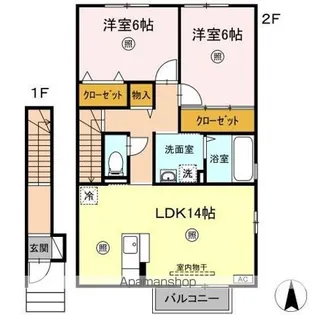 デュード・ボヌール【2階】の間取り